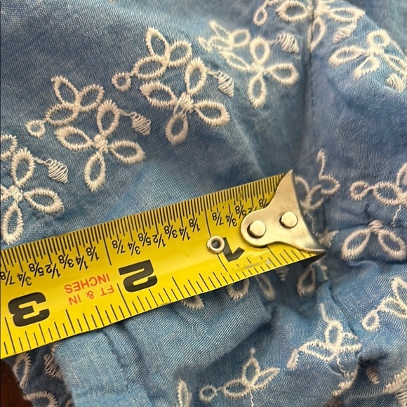 LOFT Blue and White Embroidered Romper - Picture 11 of 11